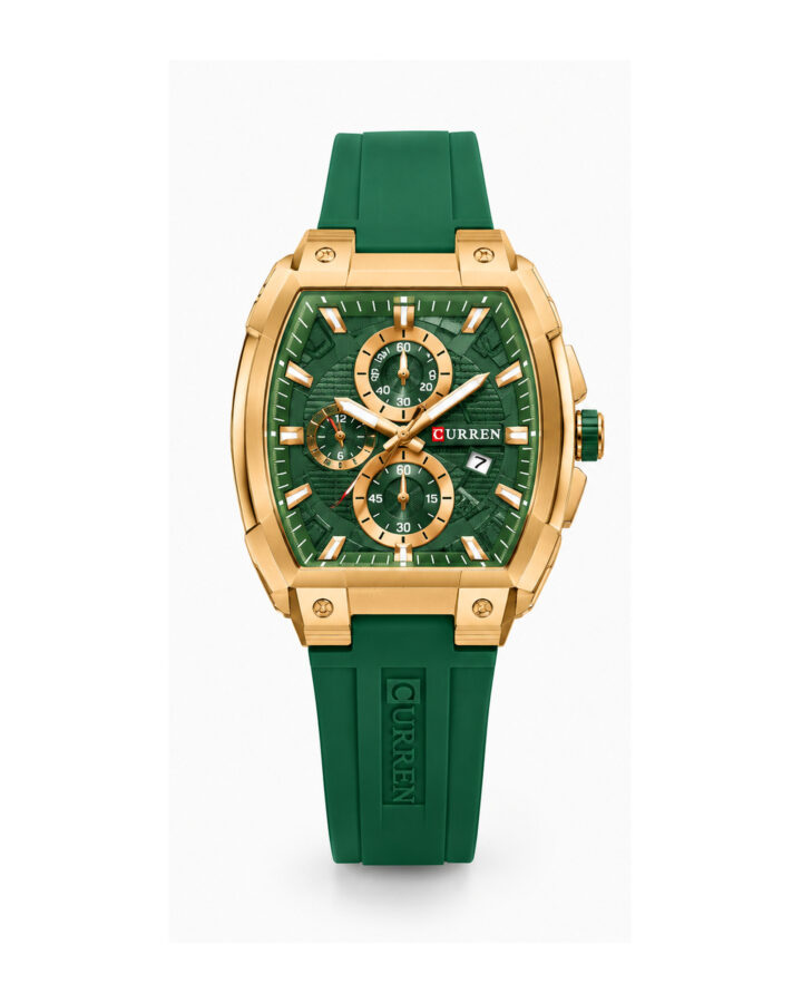 CURREN GREEN & ROSE GOLD CHRONOGRAPH